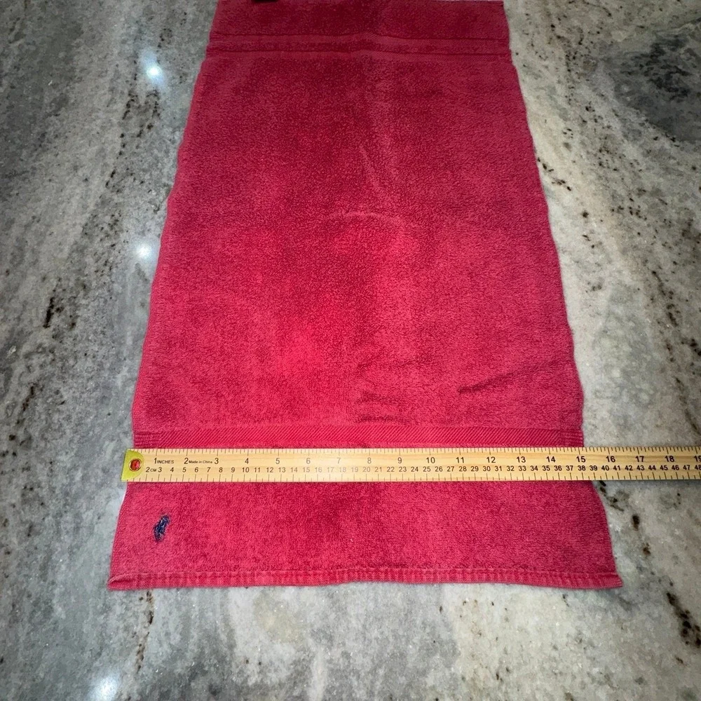 Vintage Ralph Lauren Home 27x15 Cotton Hand Towel Red Made in USA